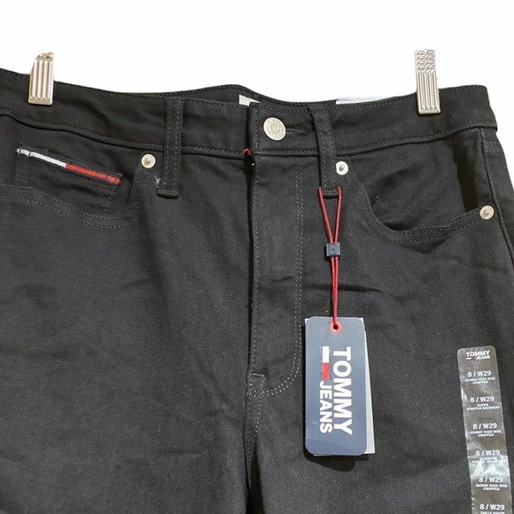 Tommy Hilfiger Black High Rise Cropped Jeans 8 - Picture 5 of 6